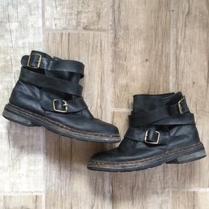 Black Leather Ankle Boots